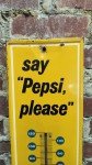 1960s Pepsi Please Metal Thermometer Sign