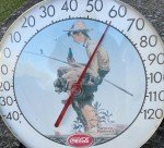 Coca Cola Fishing Boy Thermometer by Tru Temp