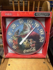 Coca-Cola Santa Round Wall Thermometer, 1990s