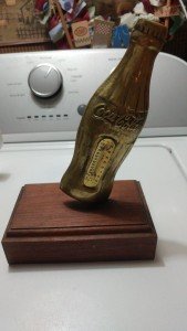 Vintage Coca-Cola 1984 Olympics Brass Thermometer