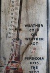 Vintage Pepsi-Cola Thermometer with Girl and Straw