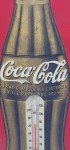 Vintage Coca-Cola Thermometer Sign - 16" Red & Gold