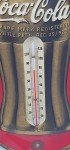 Vintage Coca-Cola Thermometer Sign - 16" Red & Gold