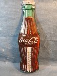 Coca-Cola Vintage Bottle Tin Thermometer Sign