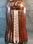 Coca-Cola Vintage Bottle Tin Thermometer Sign