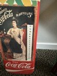1980s Coca-Cola Enjoy Thermometer Metal Sign