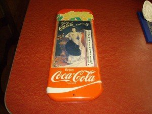 Coca Cola Victorian Lady Tin Thermometer 1981