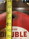Red Double Cola Metal Thermometer Sign - Vintage 26"x8
