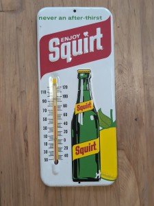1971 Squirt Soda Advertising Thermometer Sign