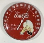 Coca-Cola Jumbo Dial Thermometer 12" Metal Sign