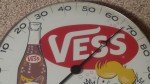 Rare Vintage Vess Soda Round Glass Thermometer