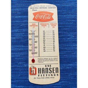 Coca Cola Fishtail Advertising Thermometer Sign