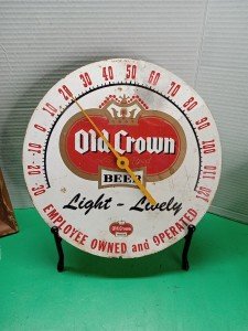 Old Crown Beer Ale Metal Thermometer Inner Piece