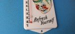 Vintage Coca-Cola Porcelain Soda Bottle Thermometer