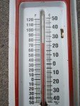 1950s Empire Agricultural Metal Wall Thermometer
