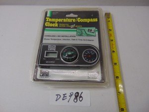 Vintage Black Auto and Boat Thermometer Compass