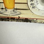 Ortlieb's 60s Beer Metal Sign with Thermometer