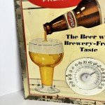Ortlieb's 60s Beer Metal Sign with Thermometer