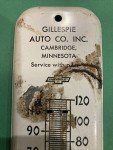 Gillespie Auto Chevy Bowtie Vintage Thermometer Sign