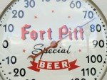 Fort Pitt Beer Vintage Round Advertising Thermometer