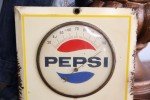 Vintage Pepsi Square Wall Thermometer Sign - 60s