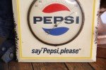 Vintage Pepsi Square Wall Thermometer Sign - 60s