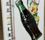 Coca-Cola Porcelain Thermometer - Vintage Pump Plate