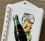 Coca-Cola Porcelain Thermometer - Vintage Pump Plate