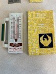 4 Retro Advertising Thermometers in Box