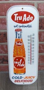 Vintage Tru-Ade Soda Metal Wall Thermometer