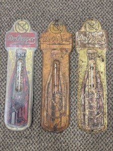 Vintage Dr. Pepper 10-2-4 Thermometers - Set of 3