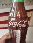 Coca-Cola Vintage Thermometer Tin Bottle Sign 16”