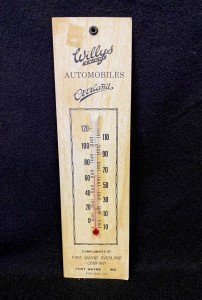 Willy's Knight Vintage Automobiles Advertising Thermometer