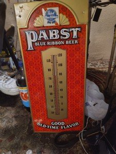 Pabst Blue Ribbon Vintage Beer Thermometer Sign
