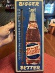 1940s Vintage Pepsi-Cola "Bigger Better" Thermometer Sign