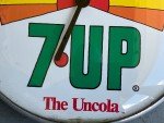 Vintage 7Up Uncola Glass Thermometer - 12" Display
