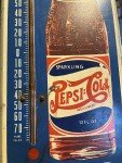 1940s Vintage Pepsi-Cola "Bigger Better" Thermometer Sign