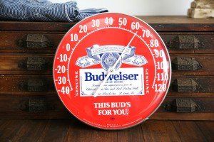 Budweiser Jumbo Dial Thermometer Beer Bar Sign
