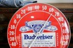 Budweiser Jumbo Dial Thermometer Beer Bar Sign
