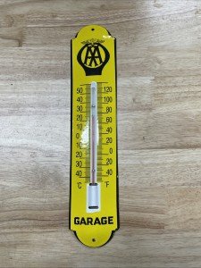 Vintage AA Garage Thermometer Metal Porcelain Sign