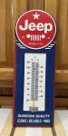 Vintage Jeep Thermometer Sign for Garage Decor