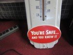 Vintage Prestone Anti-Freeze Metal Thermometer Sign