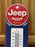 Vintage Jeep Thermometer Sign for Garage Decor