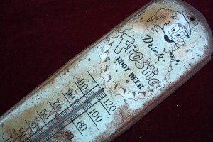 Vintage Frostie Root Beer Thermometer Sign 36