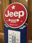 Vintage Jeep Thermometer Sign for Garage Decor