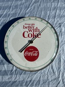 Coca-Cola Vintage 1960s Glass Thermometer 12