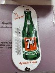 1950's 7UP Porcelain Advertising Thermometer - Fresh Up
