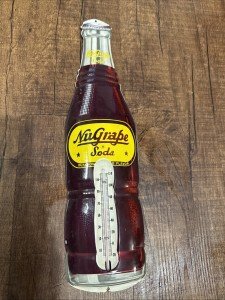 NUGRAPE Soda Vintage Tin Thermometer Sign