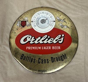 1950's ORTLIEB'S Beer Thermometer Sign - Philadelphia