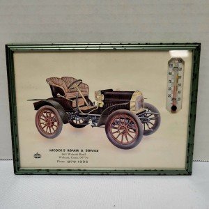 Framed Vintage Automobile Advertising Thermometer Wall Decor